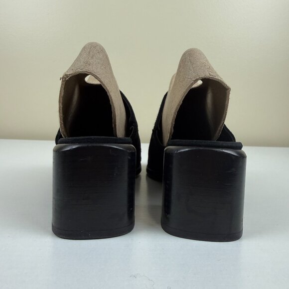 EUC Aquatalia Black Suede Leather Jayne Mules Heel Slides - Picture 4 of 13